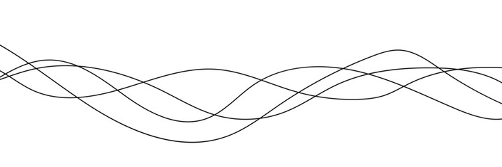 Line art abstract vector illustration. Wavy lines. Undulate Grey Wave Swirl, frequency sound wave, twisted curve lines with blend effect
