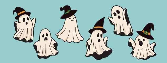 Obraz premium cartoon happy halloween fun illustration spooky slogan t-shirt decoration vector