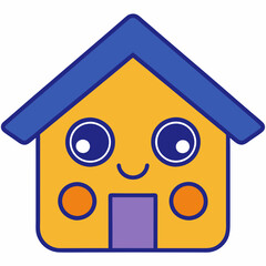 House cartoon logo icon vector art illustration
