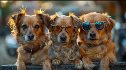 Chill Canine Crew: Four Cool Dogs Hanging Out Together