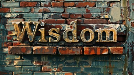 Ancient Brick Knowledge and intelligence concept art poster.