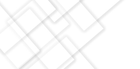 Obraz premium Grey abstract background Diamond shape white abstract background. Modern and technology concept background, Abstract geometric smooth square shape 3d architecture pattern design. white paper texture.