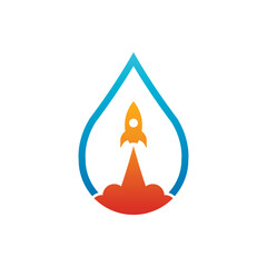 Water Rocket logo design template