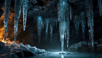A fantastical tale where icicles hold ancient secrets in a frozen cave ai_generated