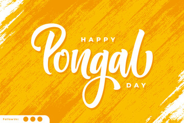 happy pongal lettering background vector design