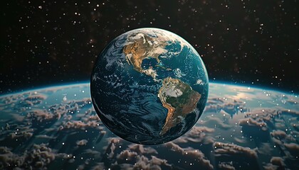 Cinematic shot of planet earth globe 