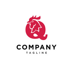 Letter Q Rooster Head Logo icon vector