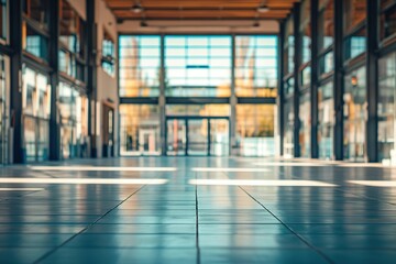 A large, empty room with a lot of windows