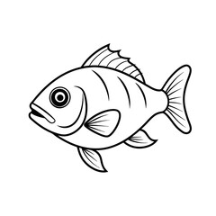 outline fish, sea, animal