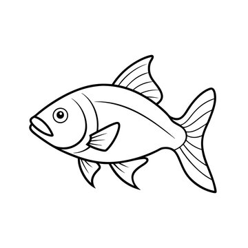 recommend clip art: outline fish, sea, animal