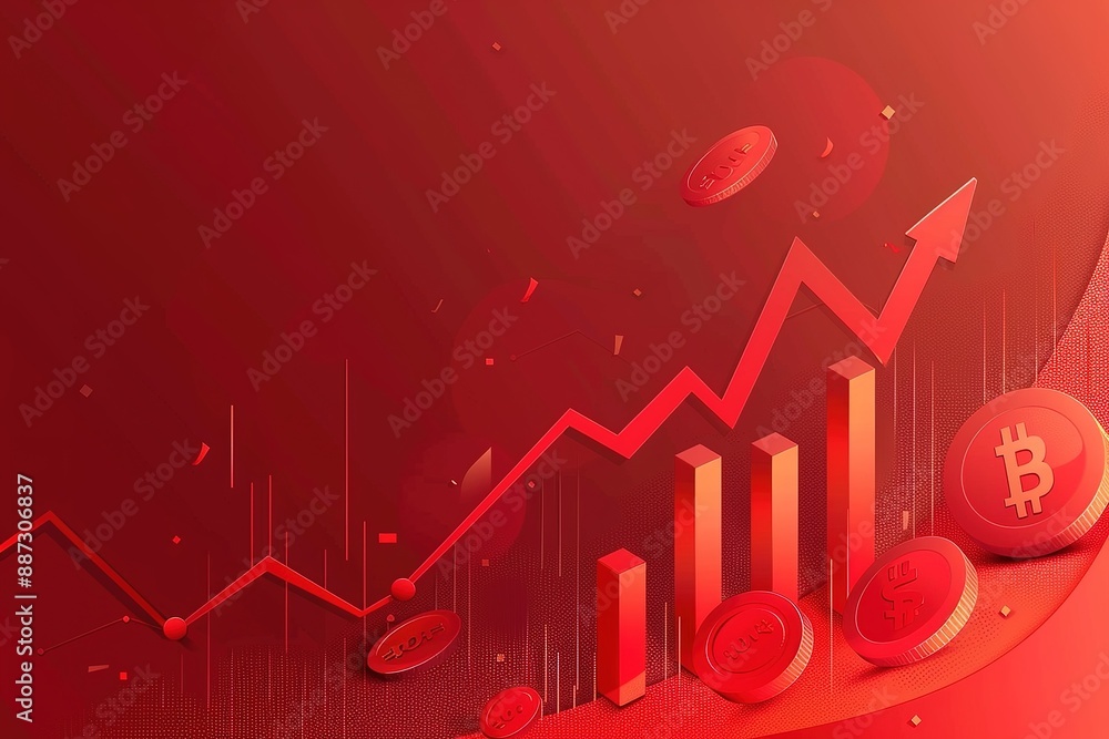 Poster a red background with a series of red bars