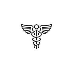 Caduceus icon vector. EPS 10 editable vector