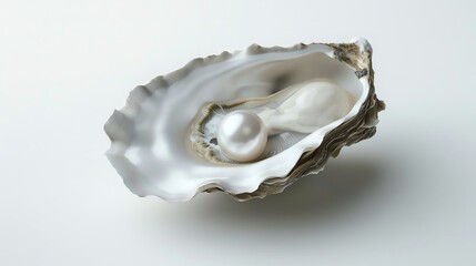 Naklejka premium An oyster with a pearl inside.