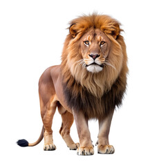 Fototapeta premium Lion portrait full body shot isolated on transpar PNG file free download