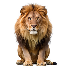 Lion portrait full body shot isolated on transpar PNG file free download