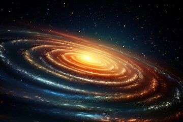 Galaxies and black holes in deep space.