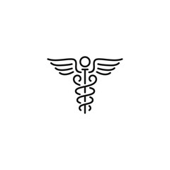 Caduceus icon vector. EPS 10 editable vector