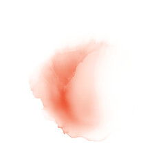 Watercolor splash of rust color on a transparent background