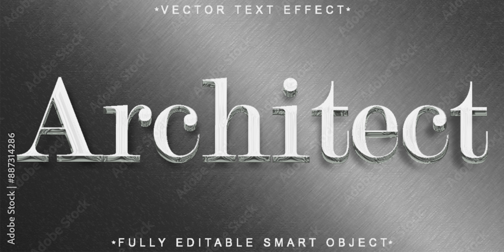 Poster paper architect vector fully editable smart object text effect