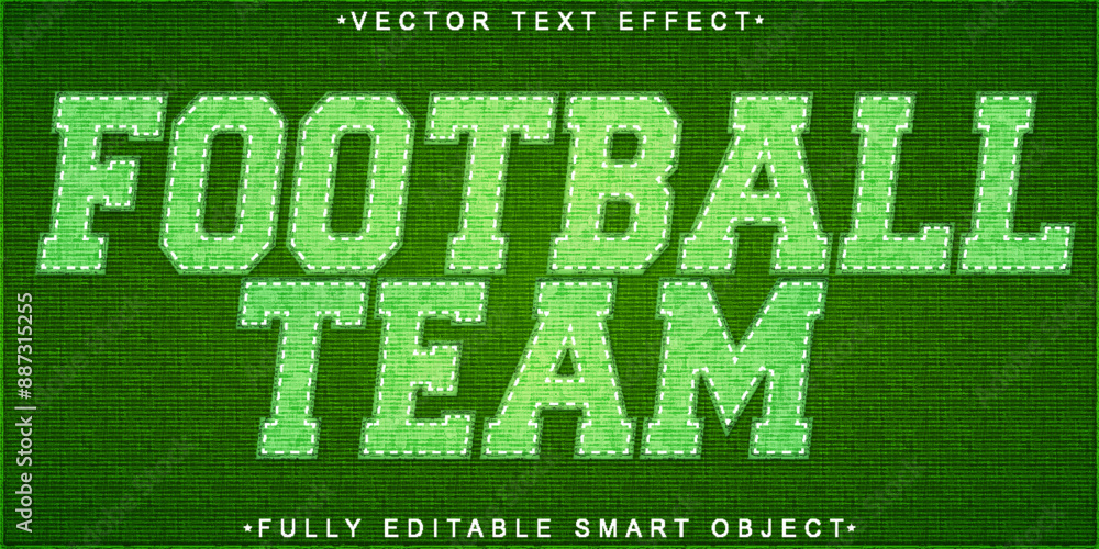 Poster green football vector fully editable smart object text effect