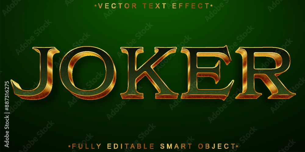 Poster green joker vector fully editable smart object text effect