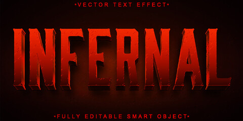 Red Horror Hell Infernal Vector Fully Editable Smart Object Text Effect