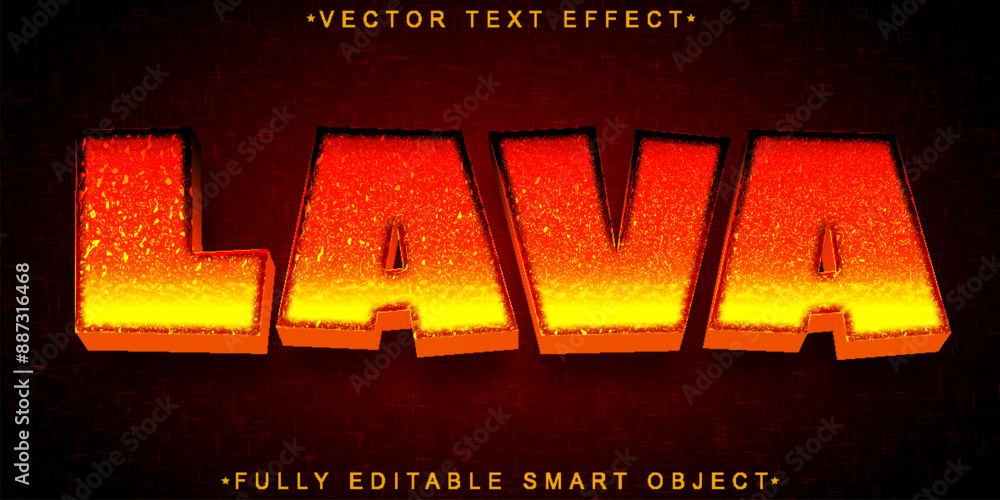 Poster hot lava vector fully editable smart object text effect