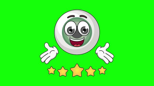eyeball cartoon gives 5 stars, high rating, highly recommended