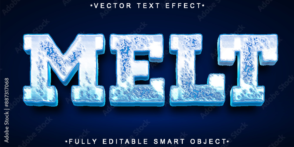 Poster cartoon fluid melt vector fully editable smart object text effect