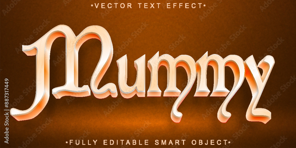 Poster mummy vector fully editable smart object text effect