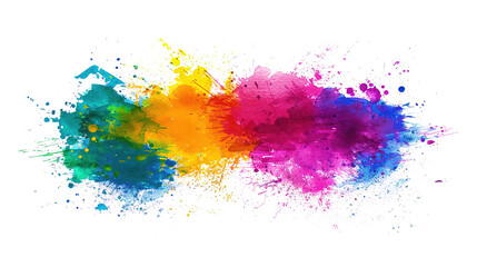 Abstract Colorful Splash Paint Brush Stain Grunge Isolated on Transparent Background PNG - Spray Splatter Paint Watercolor Wet Mud Liquid Smear Blotch Wallpaper Dot
