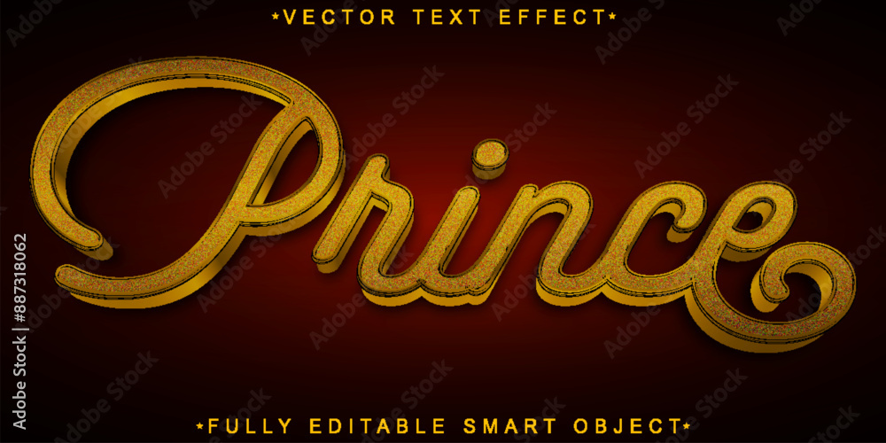 Poster Golden Shiny Historic Prince Vector Fully Editable Smart Object Text Effect