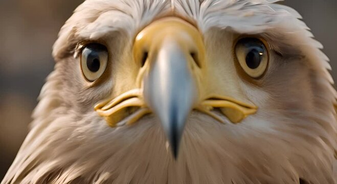 The fierce face of the eagle with the strong eyes