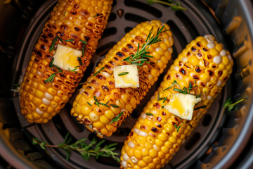 Buttered air fryer corn