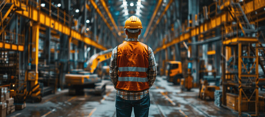 Fototapeta premium Engineer Controls Welding Robotic Arms in Automotive Factory Using Digital Technology and AI for Industry 4.0