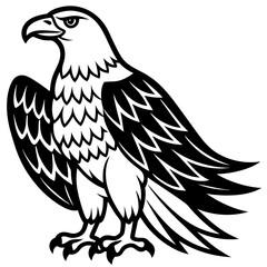 Fototapeta premium Eagle icon silhouette vector art illustration