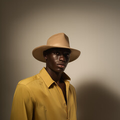 Urban casual streetwear fashion photoshoot with a stylish black man