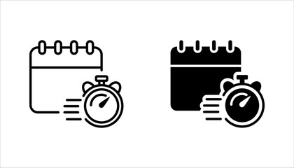 Deadline icon set. fast time line icon. vector illustration on white background
