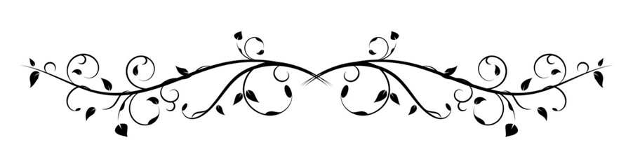 calligraphic floral divider ornament