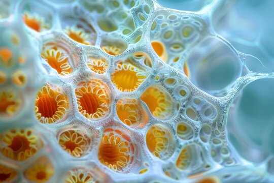 Pollen Wall Structure: A close-up of the intricate wall structure of a pollen grain, highlighting the exine and intine layers.