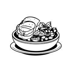 Hand Drawn Vector Doodle Illustration. healthy food ingredient doodles with vector.