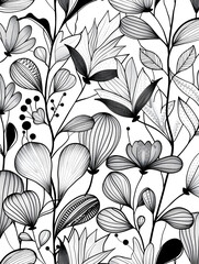 2D flower and leaf cards in various styles