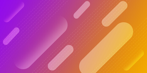 Abstract background has stylish dotted lines with stripes bright colors and diagonals pattern. Orange and purple backdrop with geometric shapes.