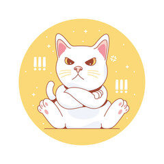 funny cat cartoon illustration design 24