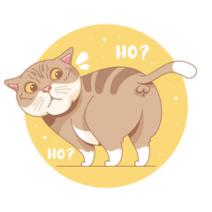 funny cat cartoon illustration design 6