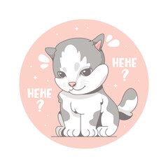 funny cat cartoon illustration design 4