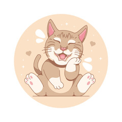 funny cat cartoon illustration design 16