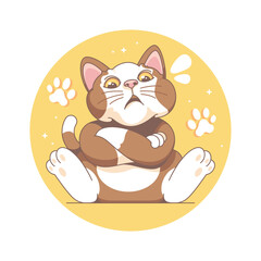 funny cat cartoon illustration design 8