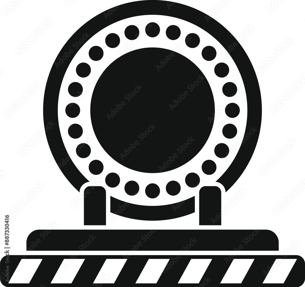 Aufkleber black and white icon of a physics experiment machine generating a magnetic field