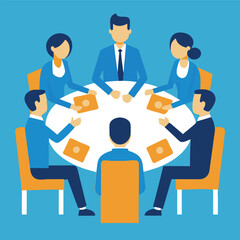 business team meeting vector illustration 